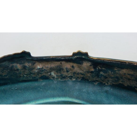 Roseville FREESIA Green 1945 Vintage Art Pottery Ceramic Console Bowl 466-10 - Picture 7 of 15